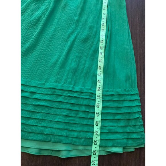 J.Crew Juliet Chiffon Green Strapless Silk Dress Size 4 - Picture 7 of 8